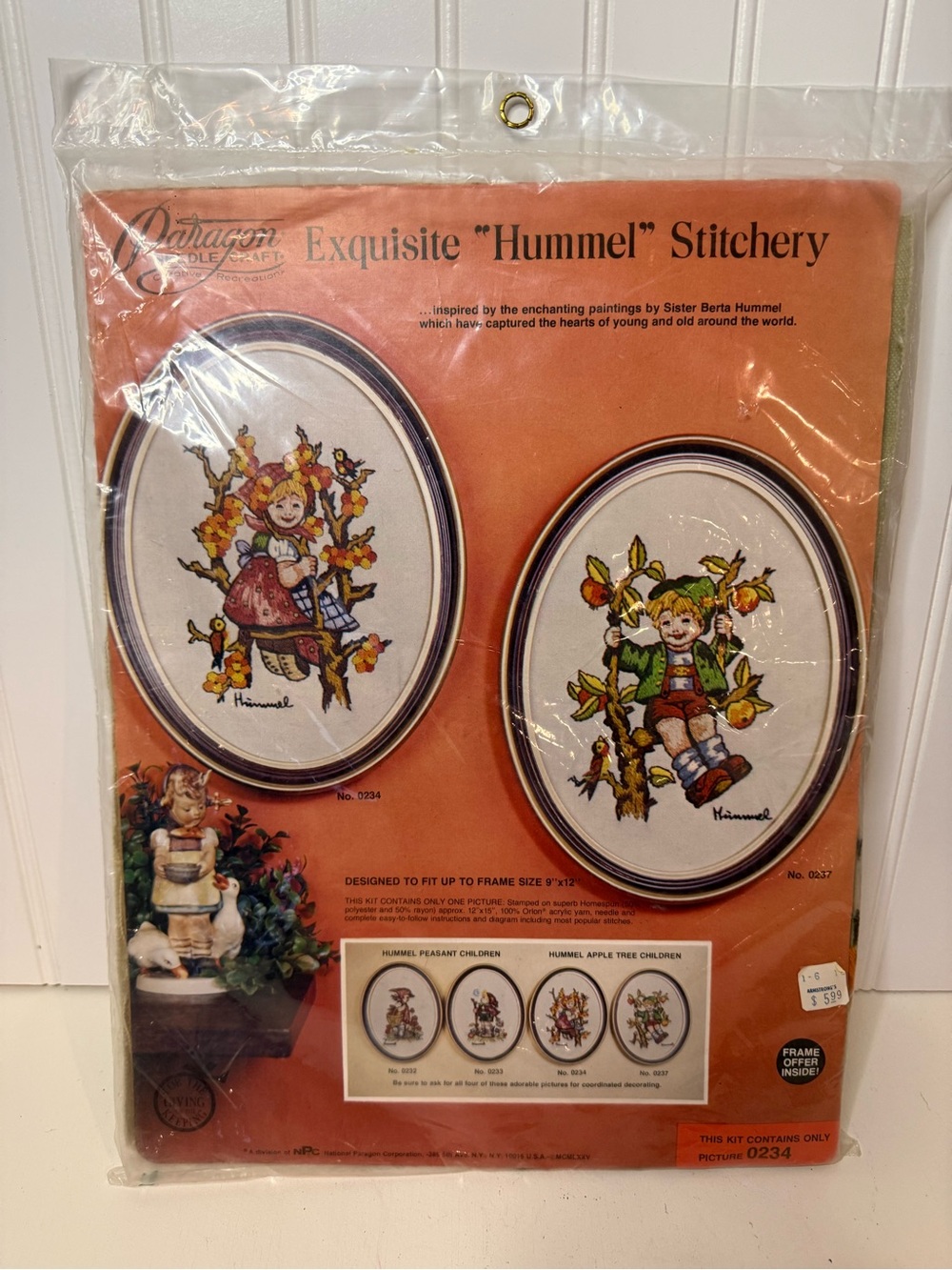 Vintage 1975 Paragon Needlecraft Exquisite Hummel Stitchery #0234 Girl Kit NOS